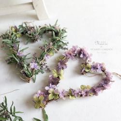 アンティーク紫陽花のハートリース 4枚目の画像