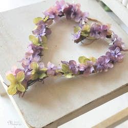 アンティーク紫陽花のハートリース 8枚目の画像