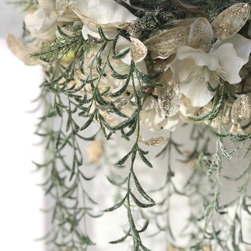 飾り付けを楽しめる☆ヤドリギと 雪の結晶のフラワーシャンデリア