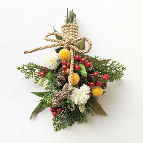 お正月リース 南天と金柑のスワッグ スワッグ NAORI &STARRY GARDEN