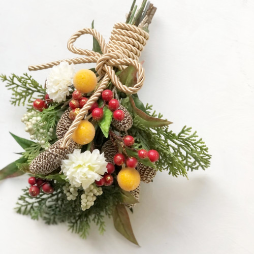 お正月リース 南天と金柑のスワッグ スワッグ NAORI &STARRY GARDEN