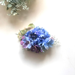 矢車草と紫陽花の青い髪飾り　no.1829 6枚目の画像
