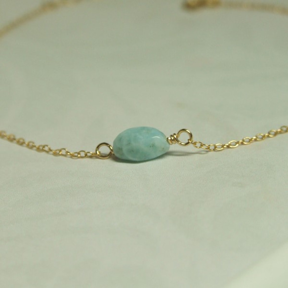 14kgf 腳鍊 ♡ Larimar 第2張的照片