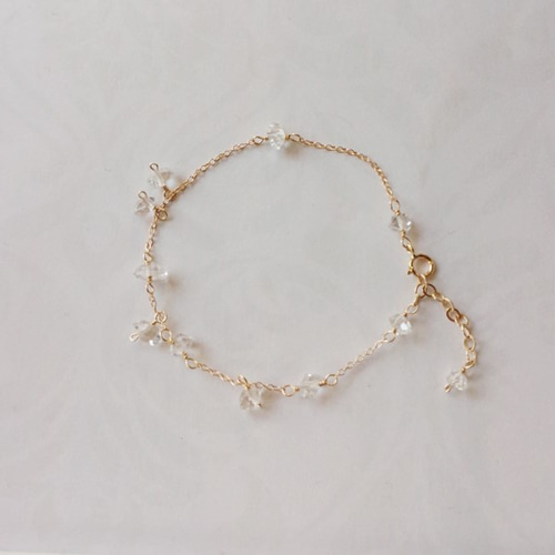 14kgfブレスレット♡ハーキマーダイアモンド ブレスレット Blue ♡Moon 