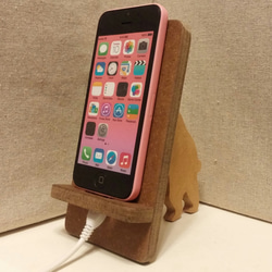 熊支撐的手機/智慧型手機支架, 深棕色 第3張的照片