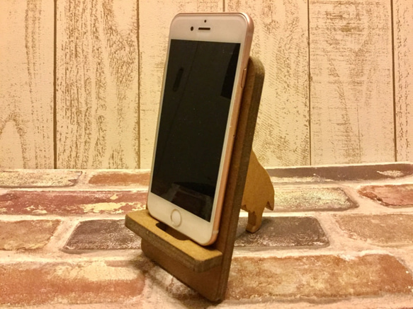 喜樂蒂牧羊犬支撐的手機/智慧型手機支架, 深棕色 第3張的照片