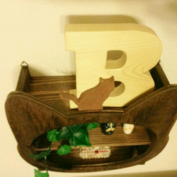 訂製款深胡桃木貓臉展示架 第3張的照片