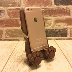 肉球付☆猫型スマホスタンド・iPhoneスタンド☆チェリー☆色変更も可能！ 2枚目の画像