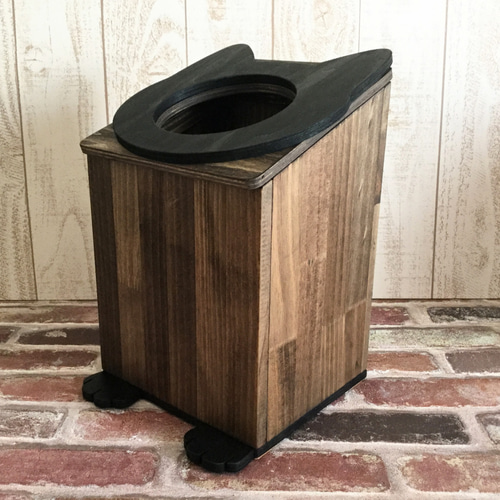 ネコの木製ゴミ箱｜ダストボックス（受注製作・色指定可