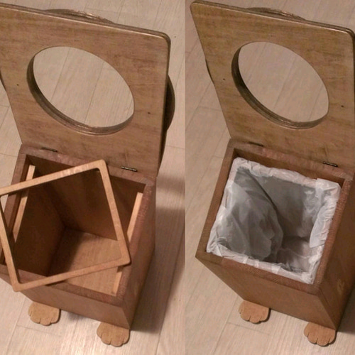 【ヴィンテージ】 木製ゴミ箱　猫脚　ダストボックス　f416 アンティーク 猫脚 木製ダストボックス ゴミ箱 - メルカリ