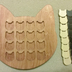 木製ネコ型ミニリバーシ☆チェリー 3枚目の画像