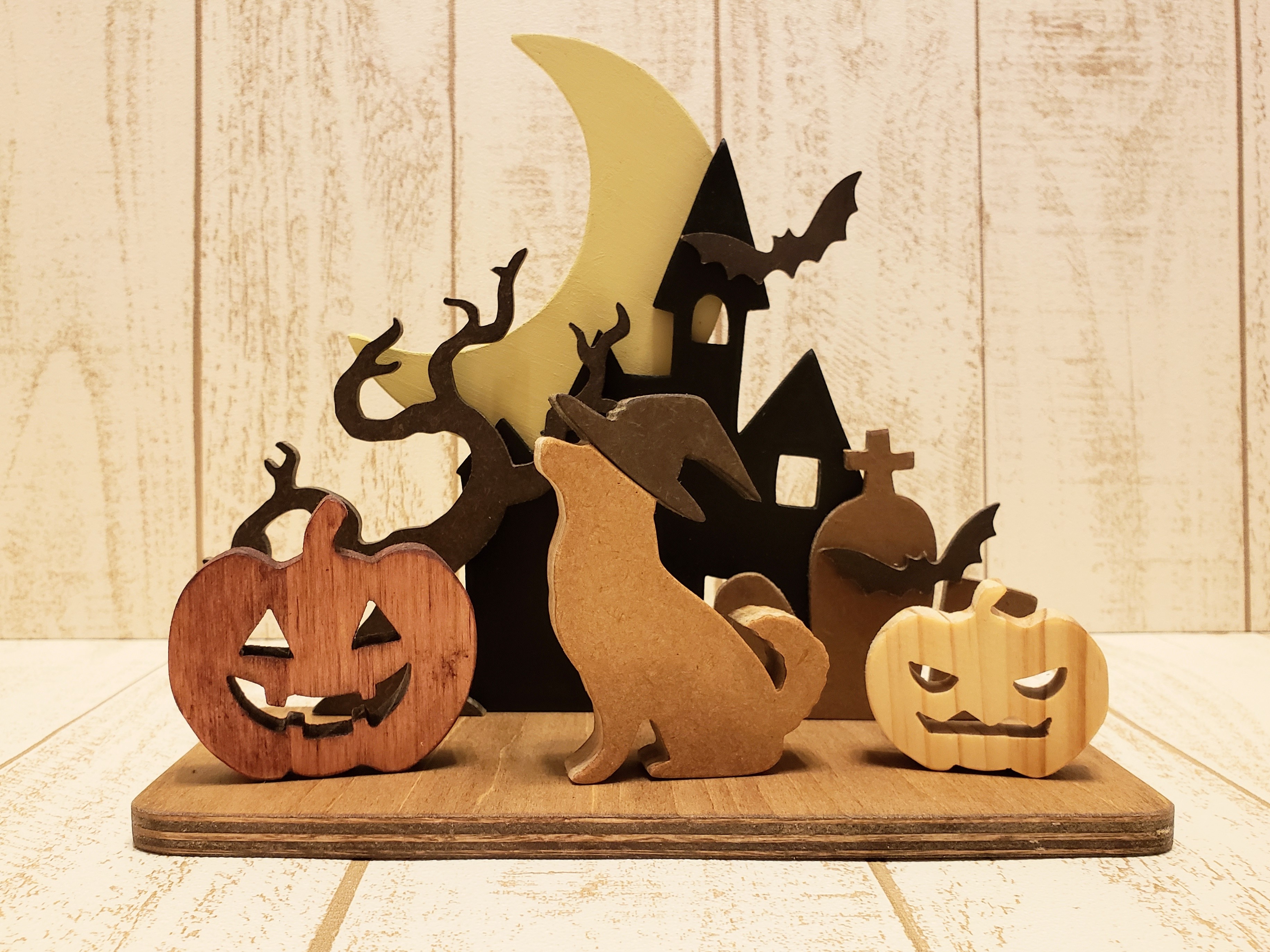 受注制作☆ハロウィン☆ジャックランタンと柴犬の置物☆Halloween☆ハロウィーン☆犬種の変更も色変更も可能！