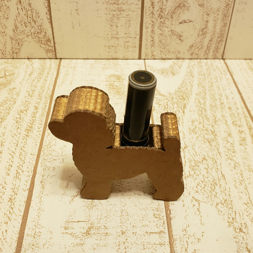 ハヤチルみぃーちゃん様❤プードル 印鑑スタンド 受注制作☆木製☆トイプードルの印鑑スタンド☆印鑑置き