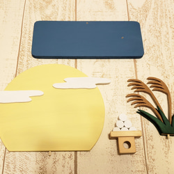 【訂製】木製滿月與黑貓人偶｜內含賞月、中秋月、芒草、賞月餃子｜品種及顏色可訂製 第5張的照片