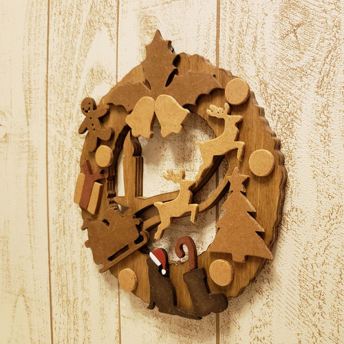 制作クリスマス Amazon | Neskatu クリスマス 雪だるま 木製 DIY 刺繍キット