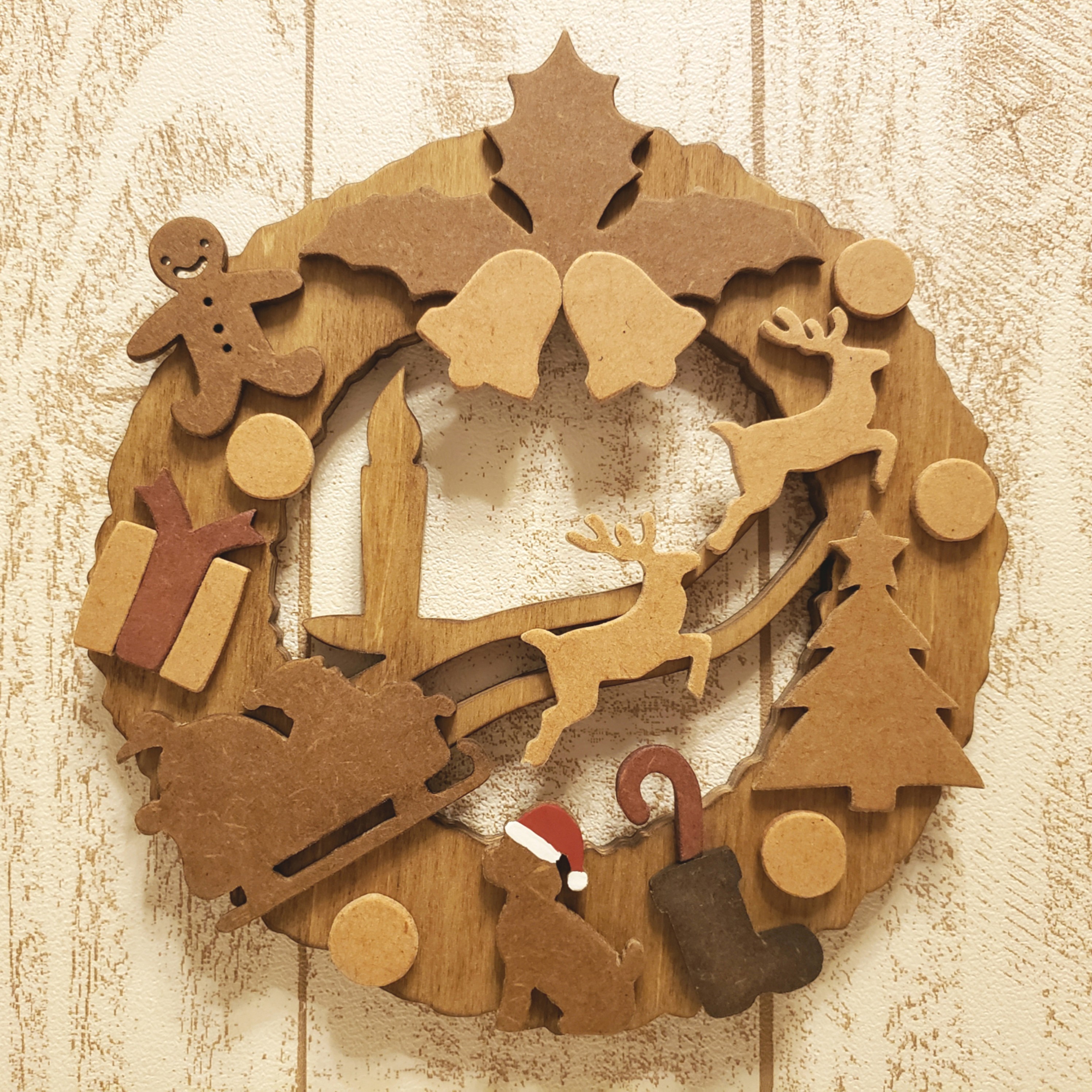 受注制作☆クリスマス☆木製リース☆トイプードルが付いたクリスマスリース☆Christmas☆Xmas 4,100円