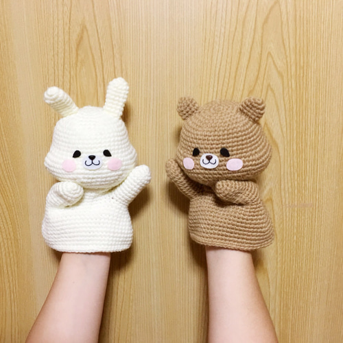chiyou-k様オーダー品　おひなさんパペット　森のくまさんパペットセット他 パペットくまさん あみぐるみ SOREIRO 通販 2497714｜Creema