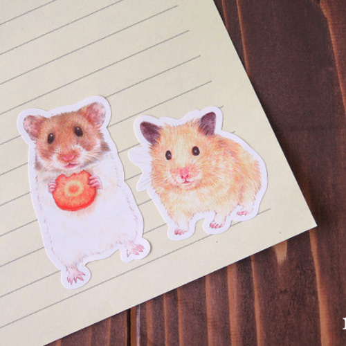 ハムスターのシール2枚セット シール・ステッカー roko 通販 3535769