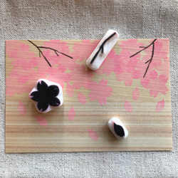 桜の花の消しゴムはんこ3点セット 3枚目の画像
