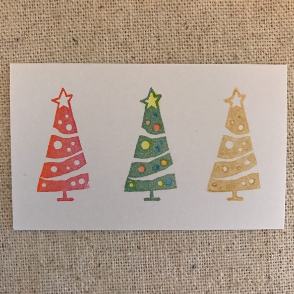 クリスマス☆彡小さなツリーはんこ 3枚目の画像