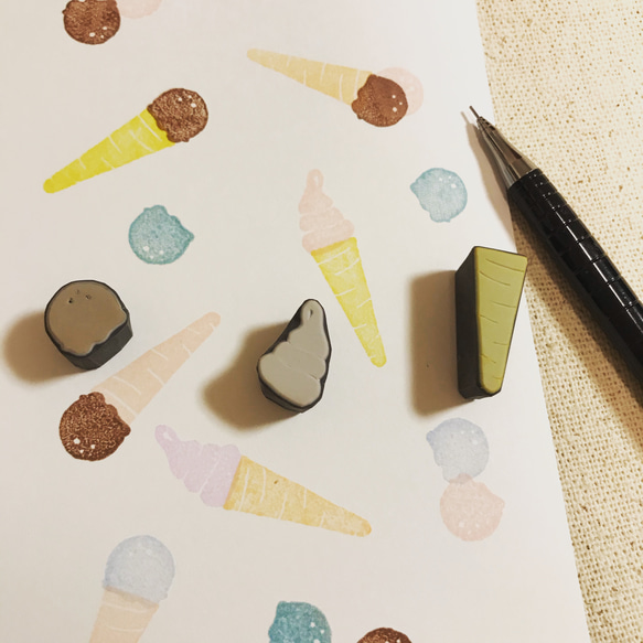 アイスクリームはんこセット 1枚目の画像