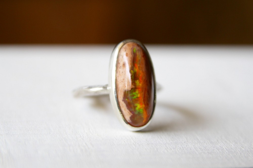 母岩オパール　silver ring