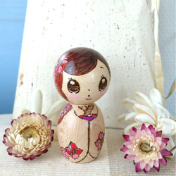 創作 こけし “ 牡丹 “ その他インテリア雑貨 chiaki2103 通販 8070452