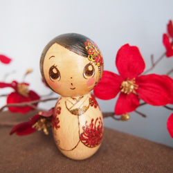 創作 こけし “ 牡丹 “ その他インテリア雑貨 chiaki2103 通販 8070452