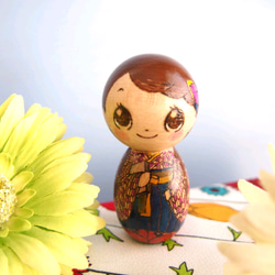 創作 こけし “ 牡丹 “ その他インテリア雑貨 chiaki2103 通販 8070452