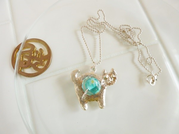 ネコbeadinGペンダント(青) 5,775円