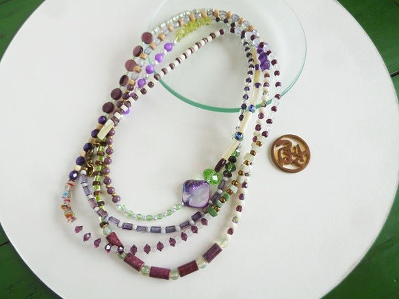 ビーズロングネックレスL紫 ネックレス・ペンダント Tsubasa KATOU