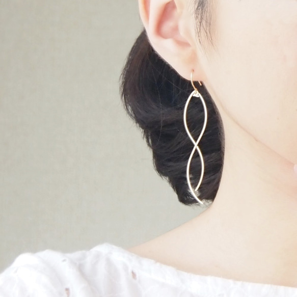 14kgf/ピアス/大サイズ/2本のワイヤーピアス 1枚目の画像