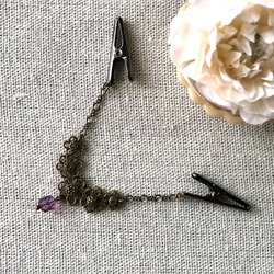 ストールクリップ・羽織り留めなどに♥︎クラシカルな5輪の花 2枚目の画像