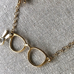 シェイプレット・カーディガンクリップなどに♥︎ウサギとメガネ　*ゴールド* 3枚目の画像