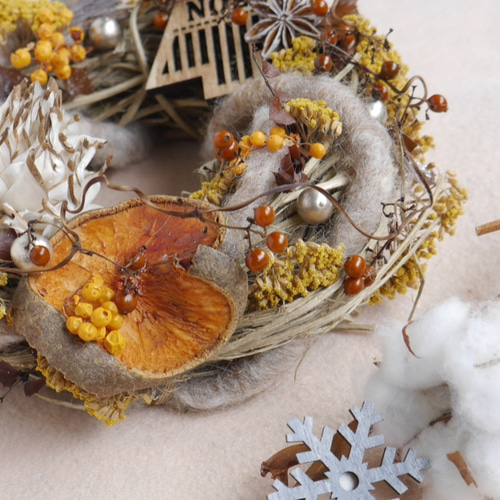 わらのクリスマスリース リース くまさん 通販 1492500｜Creema(クリーマ)