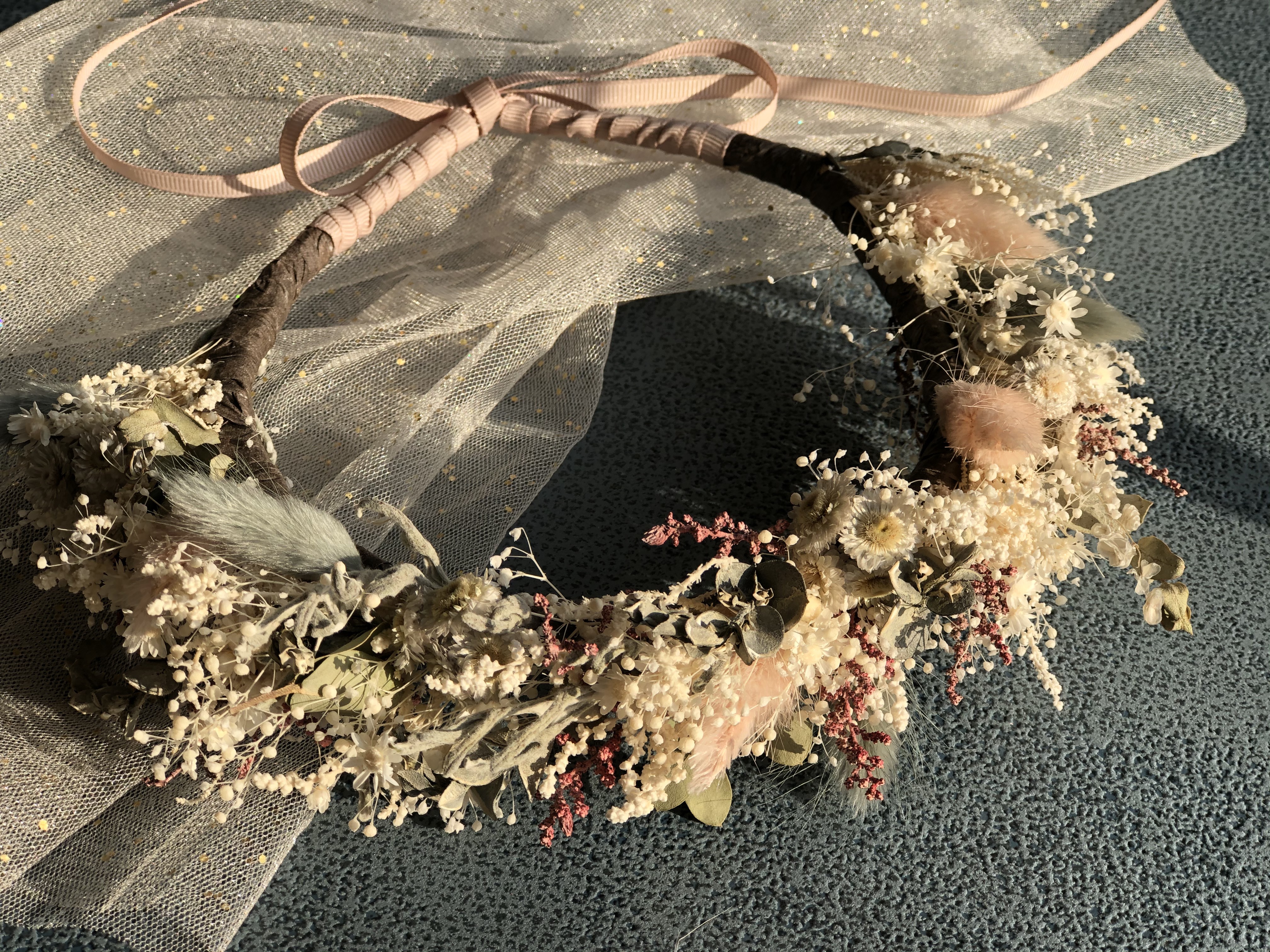 オーダーメイド花冠〜キッズ用　100日祝い　誕生日フォト　誕生日　ニューボーンフォト