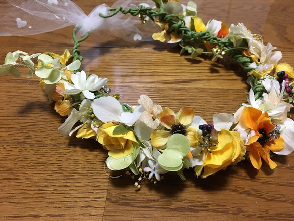 夏色ビタミンカラー花冠(受注製作オーダーメイド) 4枚目の画像