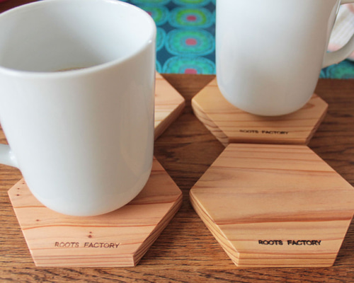 XWAG PRODUCTS 六角形コースター ウッドブラック　未使用 XWAG PRODUCTS 六角形コースター ウッドブラック 未使用