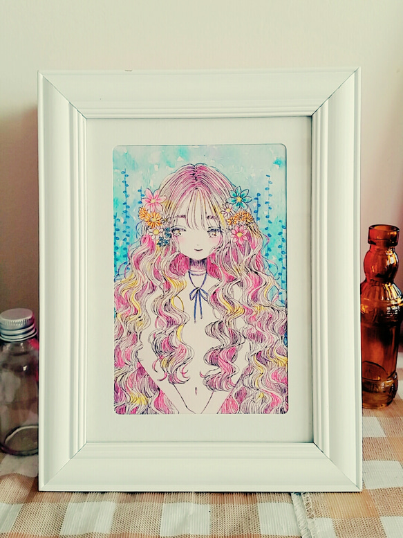 イラストオーダー　承ります　直筆　原画　水彩画 注文制作します 水彩画原画 春の水田風景 | iichi 日々の暮らしを