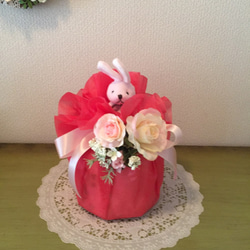 オムツケーキ mini Red　出産祝いに　 1枚目の画像
