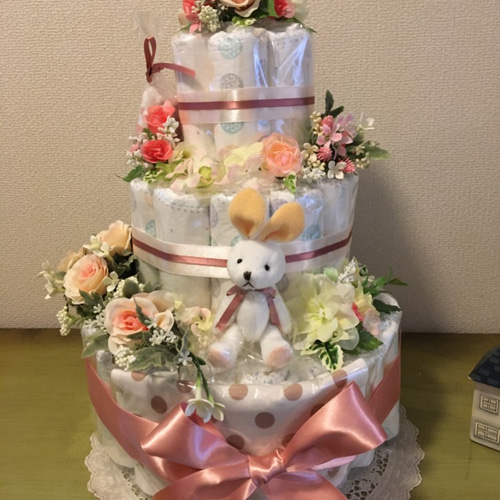 おむつケーキ・3段・女の子・特注オーダー品 10000238-0.jpg