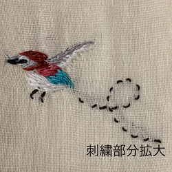 鳥さんマスク☆ハチドリさん☆手刺繍マスク☆ガーゼマスク 3枚目の画像