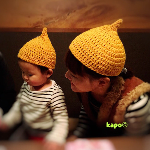 毛糸のどんぐり帽子《新生児〜大人サイズ》 キャップ kapo©︎ 通販  
