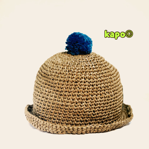 ポンポンがついた♪夏の麦わら帽子《大人サイズ》 ハット kapo©︎ 通販  