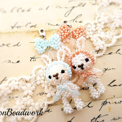 レシピ　頭巾うさぎ ビーズモチーフ（プリント・PDF） 2枚目の画像