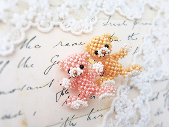 レシピ　テディベア「ビケット」 ビーズモチーフ（プリント・PDF） 1枚目の画像