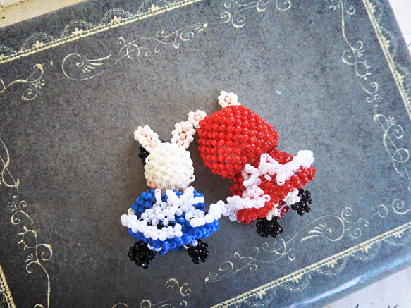 レシピ　アリス&赤頭巾うさぎ ビーズモチーフ（プリント・PDF） 3枚目の画像