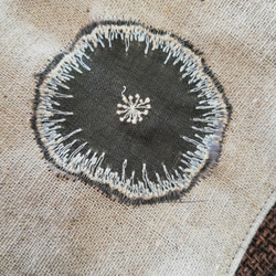 マスクケース ミナペルホネンの布のアップリケ 3枚目の画像