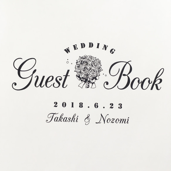 【 送料無料 】結婚式 芳名帳 薔薇のブーケ ウエディング 名前のみ【32名分】＋表紙 1枚 ゲストブック 4枚目の画像