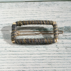 長方形 ミックス毛糸のフレームヘアピン（ダボピン） 2枚目の画像